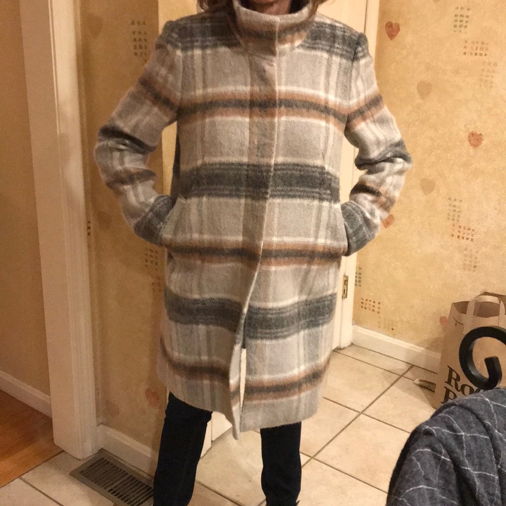 Plaid wool coat